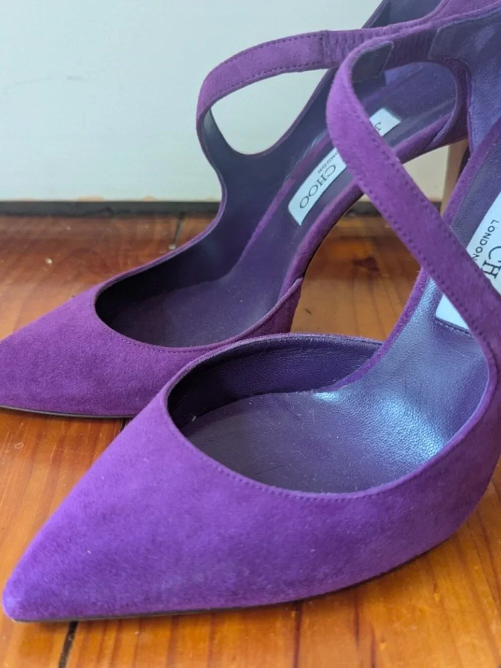 Jimmy Choo Purple Suede Heels - Picture 3 of 8